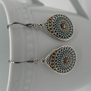 1575- Handmade Bohemian Teardrops Earrings NWT